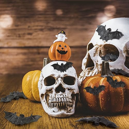 Miniatura 5 de FINGOOO Murciélagos de plástico para Halloween, 36 piezas de mini murciélagos decoración de Halloween, regalos de fiesta para niños, juguete de