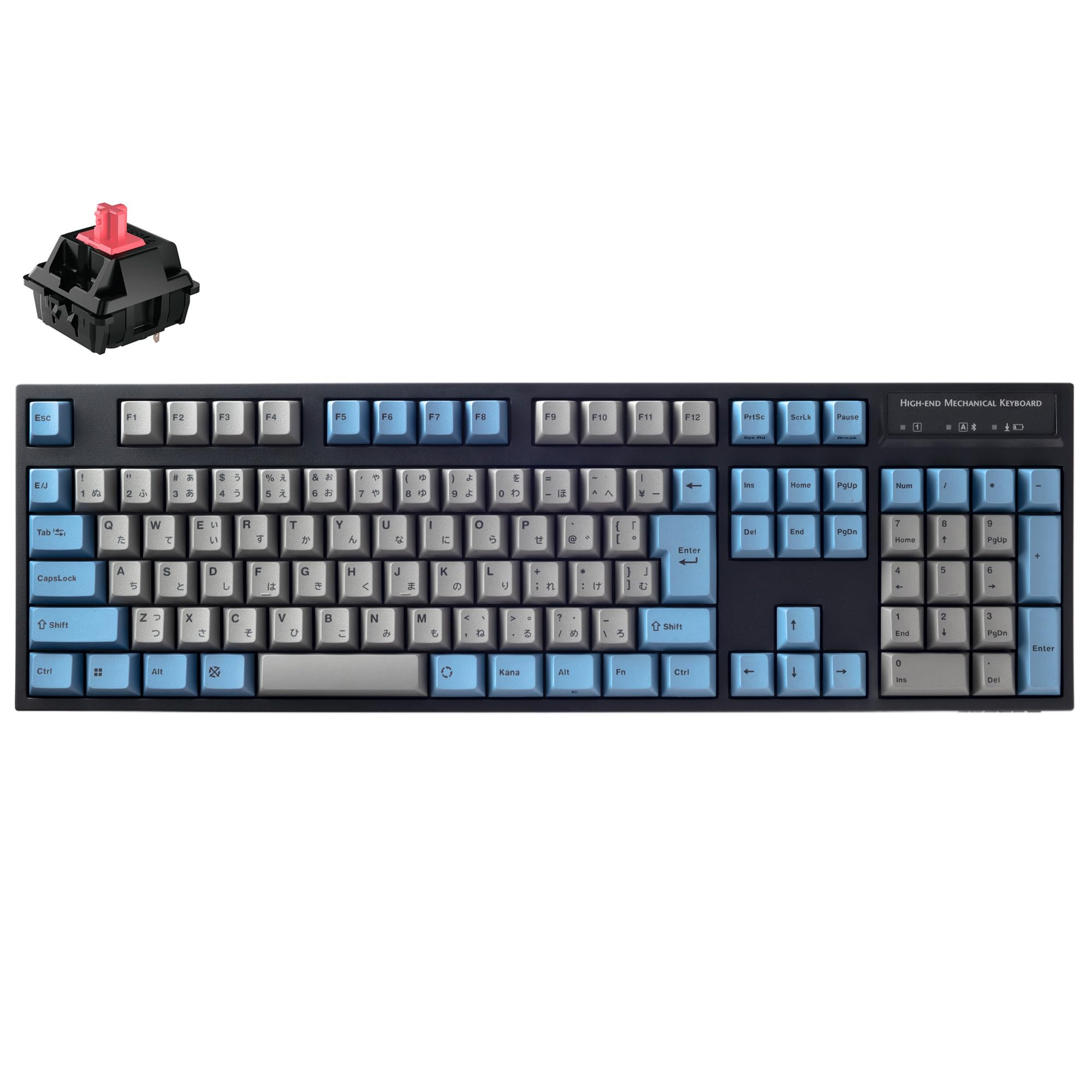 Leopold FC900RBT かな印字あり 日本語配列 赤軸 Amazon | LEOPOLD FC900RBT GRAYBLUE Bluetoothキーボード USB-C接続可