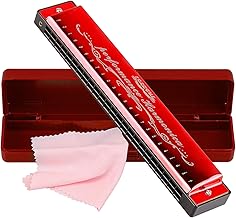 Harmonica C Harmonica 24 Hole Key of C Organ Diatonic Polyphony Hharmonic Harp with Blues Case Folk Jazz Pop for Adults Kids Beginner Gift