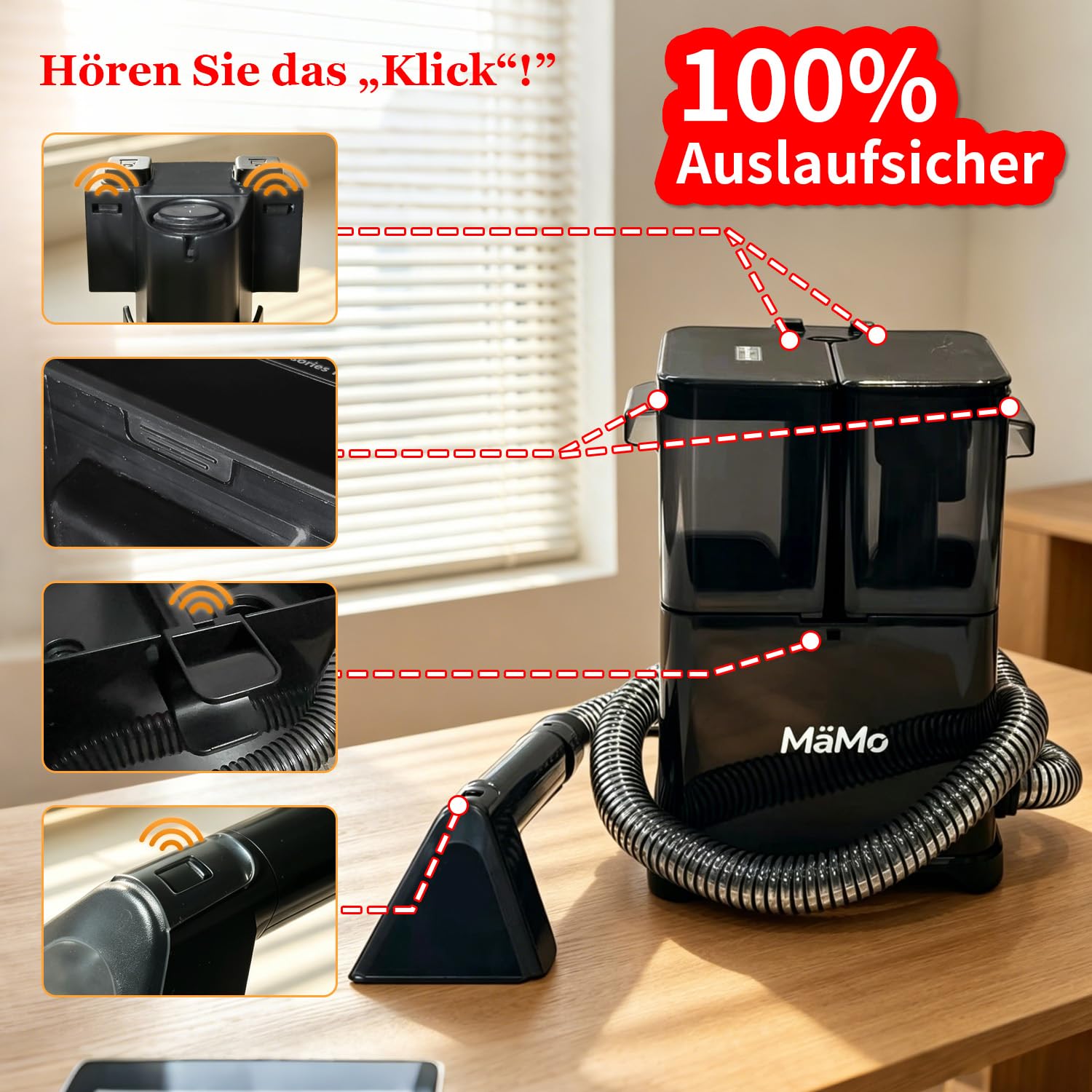 V9 450W Polsterreiniger Waschsauger, Schwarz