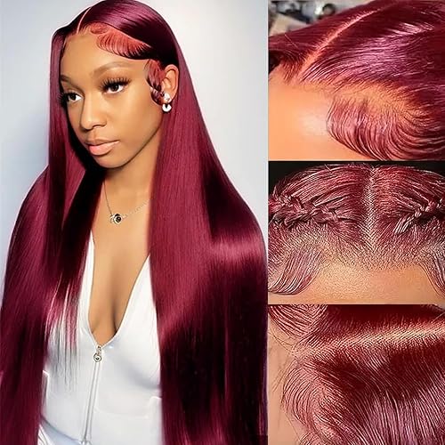 Miniatura 7 de Wear and Go - Pelucas de cabello humano marrón sin pegamento, prearrancadas, color marrón chocolate, encaje frontal, peluca de cabello humano lacio