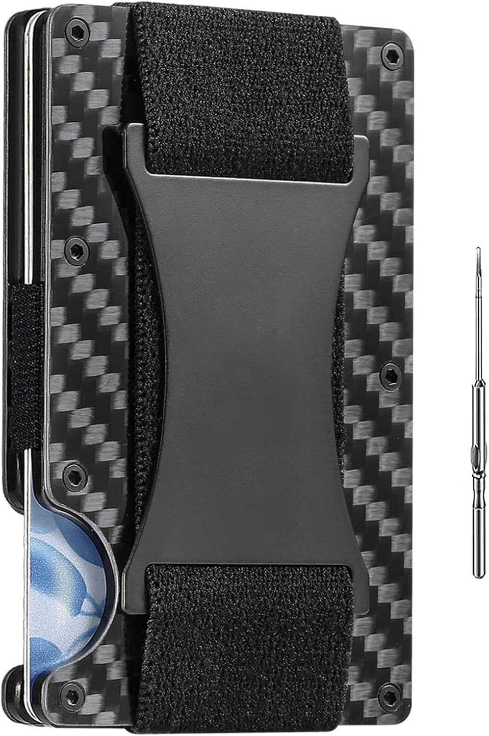 OEDLE Carbon Fiber Minimalist Metal Wallets Rfid Blocking