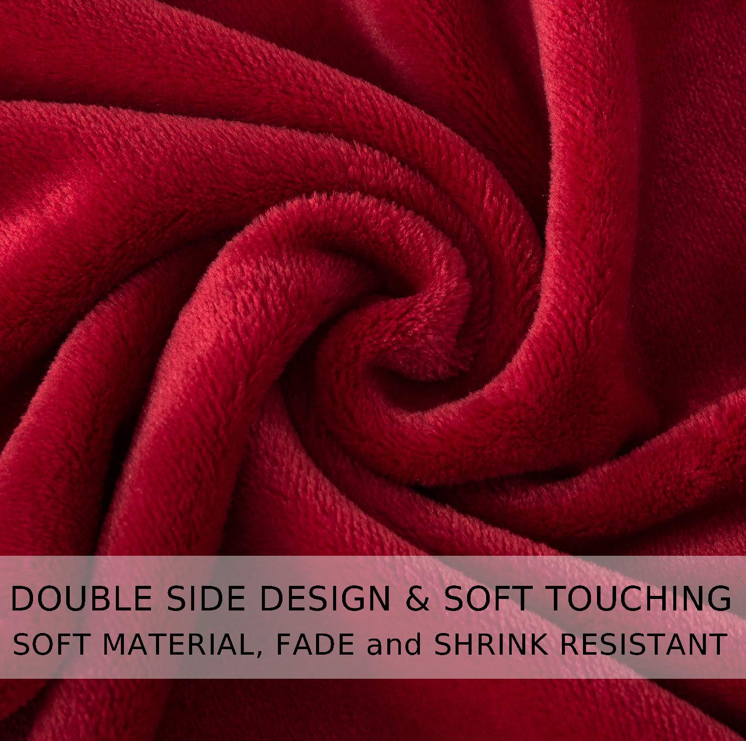 HOZY Plaid Coperta Pile Matrimoniale Antistatica - Super Morbido Coperta leggera e Calda - Adatta per Copriletto Copriletto e Copridivano - Rosso Grande 130x150cm