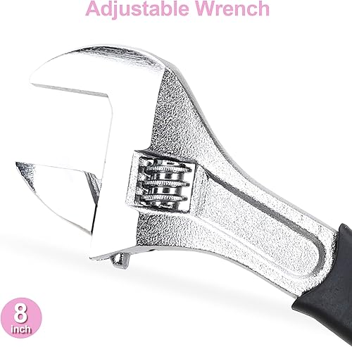 Miniatura 3 de FASTPRO Juego de 5 alicates rosados con bolsa de almacenamiento, incluye alicates para juntas de ranura, alicates diagonales, llave ajustable,