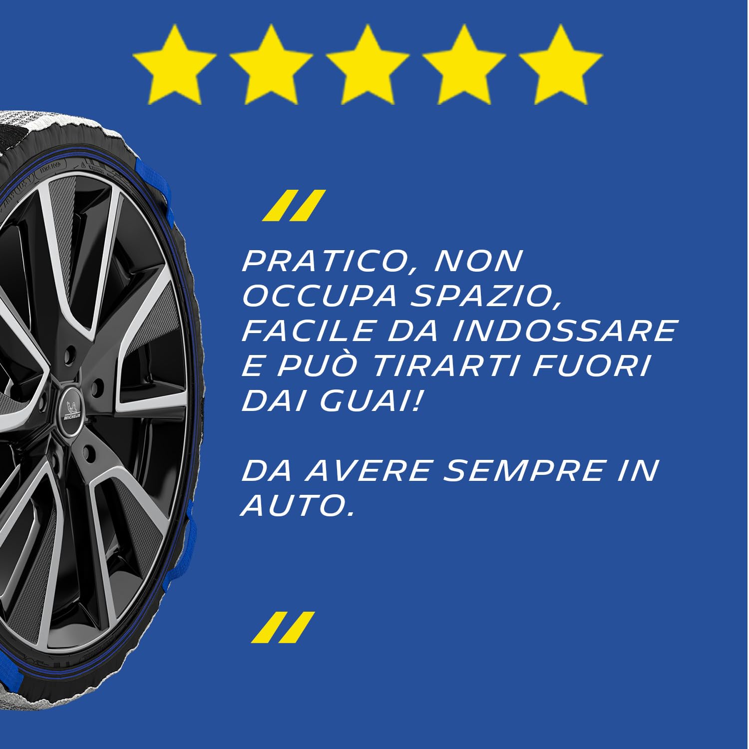 MICHELIN Calze da Neve SOS Grip Evolution SOS 5 - Omologate Italia Tessili Riutilizzabili - Montaggio Rapido 30 Secondi