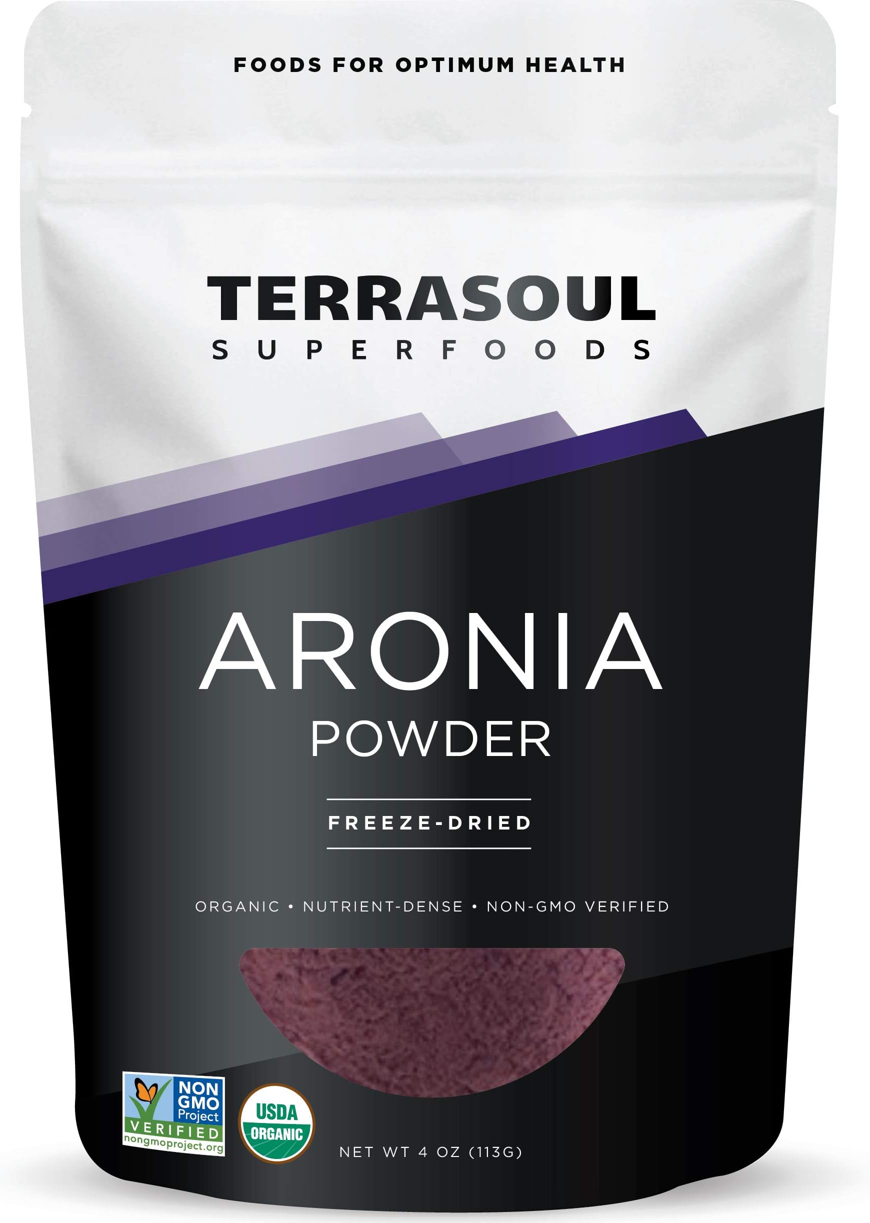 Organic Aronia Powder, 4 Oz - Freeze-Dried, Antioxidants