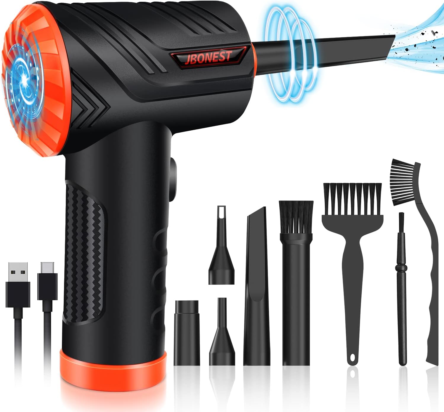 Compressed Air Duster,Powerful 100000RPM Cordless Air Duster,Portable Rechargeable