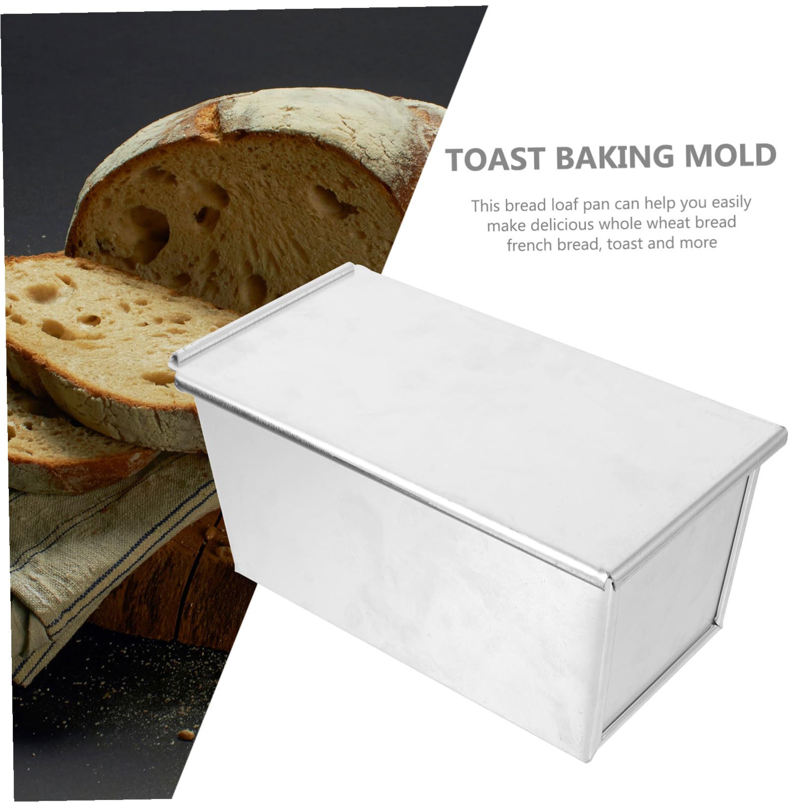 MAGICLULU Teglia Pane con Coperchio in Alluminio Antiaderente Stampo per Pane Toast Contenitore per Cottura Domestica Liscio Protettivo e Pagnotte Fatte in Casa