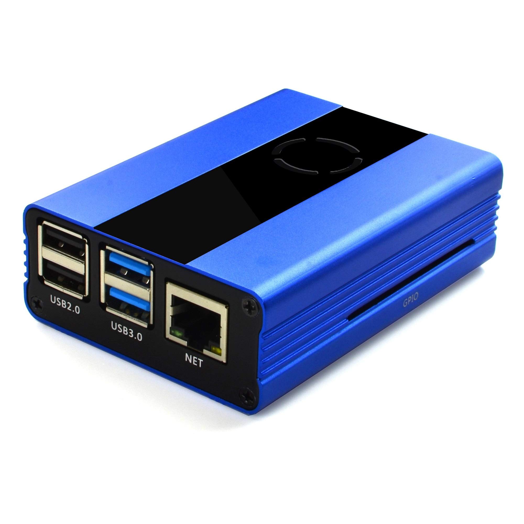 rees52 raspberry pi 4 metal case, raspberry pi 4 model b aluminum alloy case with cooling fan blue