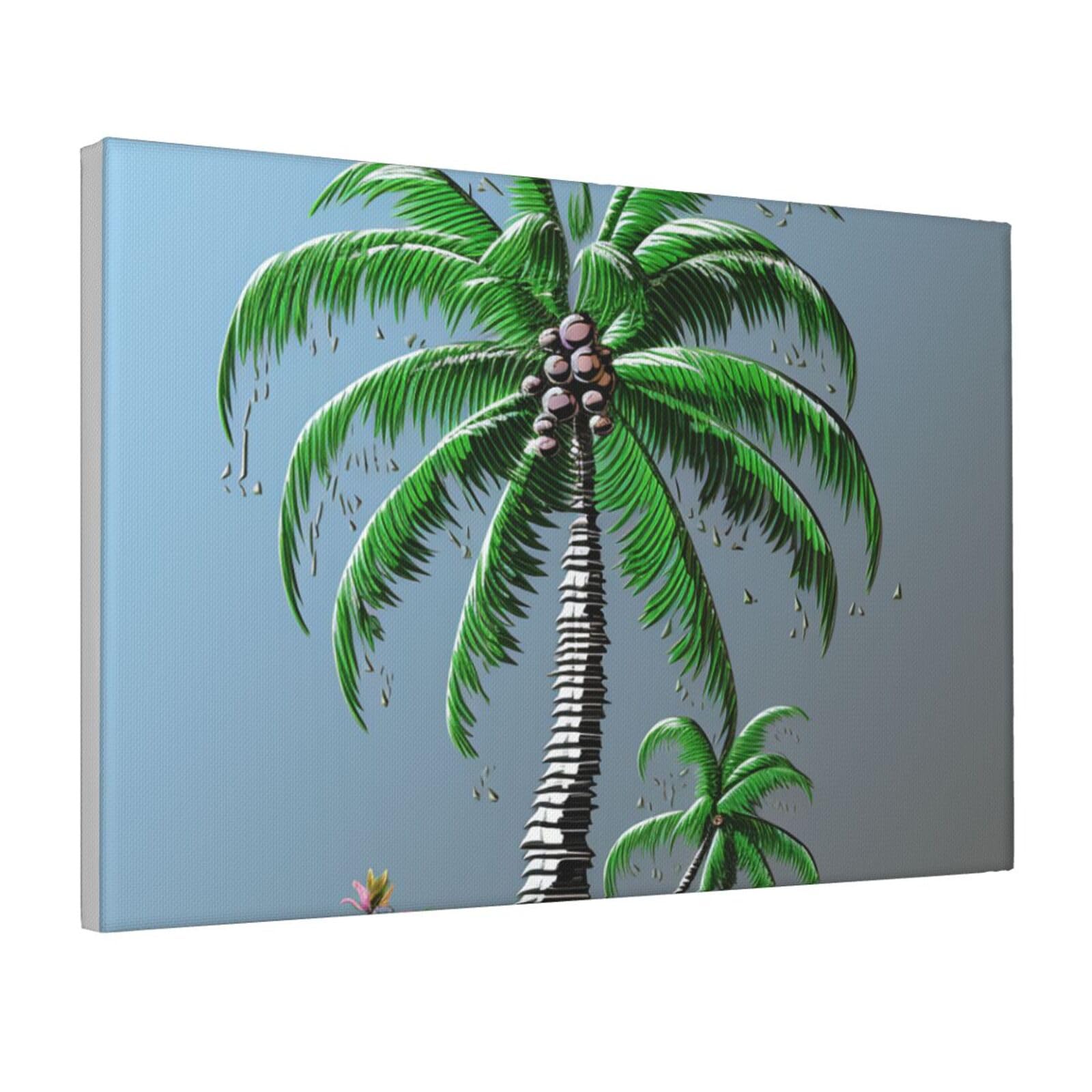 Framed Wall Art for Living Room Art Work, Coconut Tree Picture Prints Modern Office Wall Paintings Poster Aesthetic Wall Decorations for Home Decor Ready To Hang 8"x12"