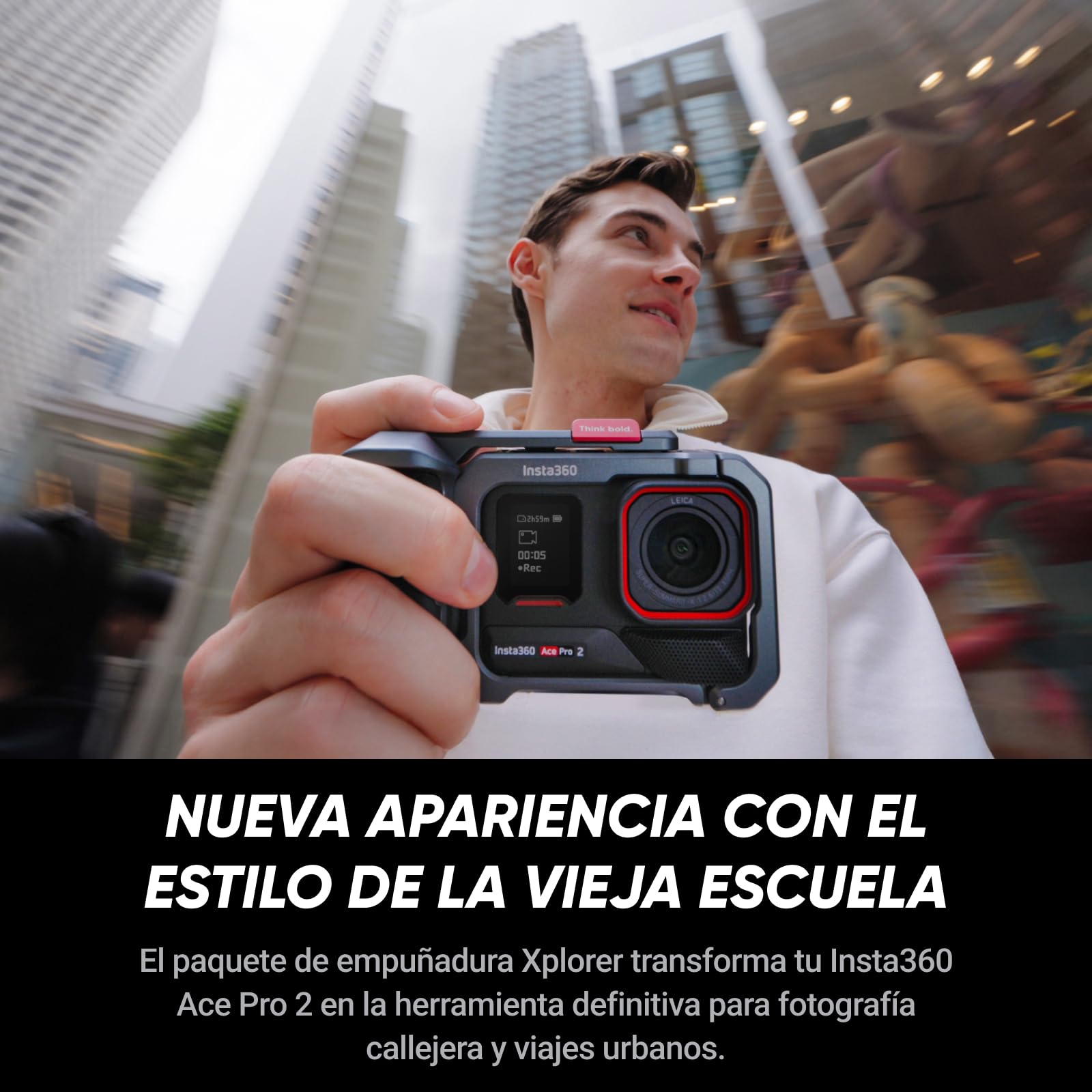 Insta360 Ace Pro 2 Paquete Xplorer Gris Pizarra - cámara de acción 8K co-diseñada con Leica, Sensor de 1/1,3", Chip IA Dual, excelente en Baja luz, Audio Superior, Batería Doble