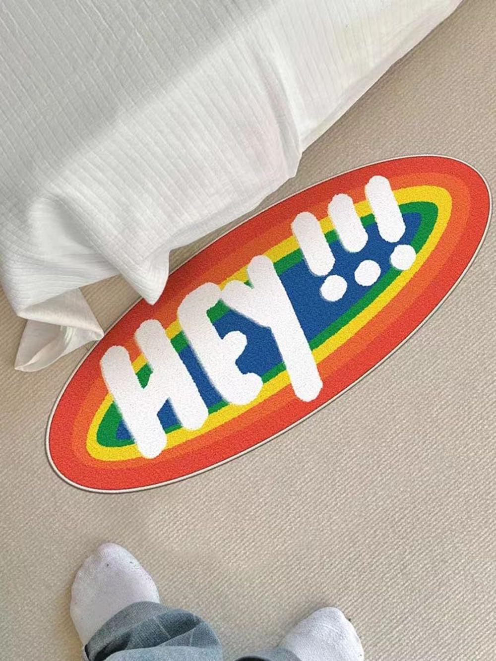 Tapis de salle de bain absorbant super doux en PVC arc-en-ciel