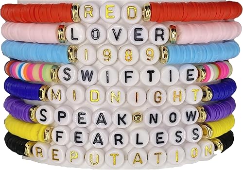 BAQRAXIA Juego de 8 pulseras de cantante, Eras Taylor Tour Merch Swift Stuff, regalos de amistad para fanáticos de TS Taylors, regalos de amistad