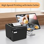 Imprimante de Reçus Rongta, Imprimante Thermique 80mm ESC/POS, Imprimante de Cuisine de Restaurant avec Cutter Automatique Supportant Tiroir Caisse, Imprimante de Reçus Ethernet pour Petite Entreprise, Non Compatible avec Square, Uber Eats, Doordash