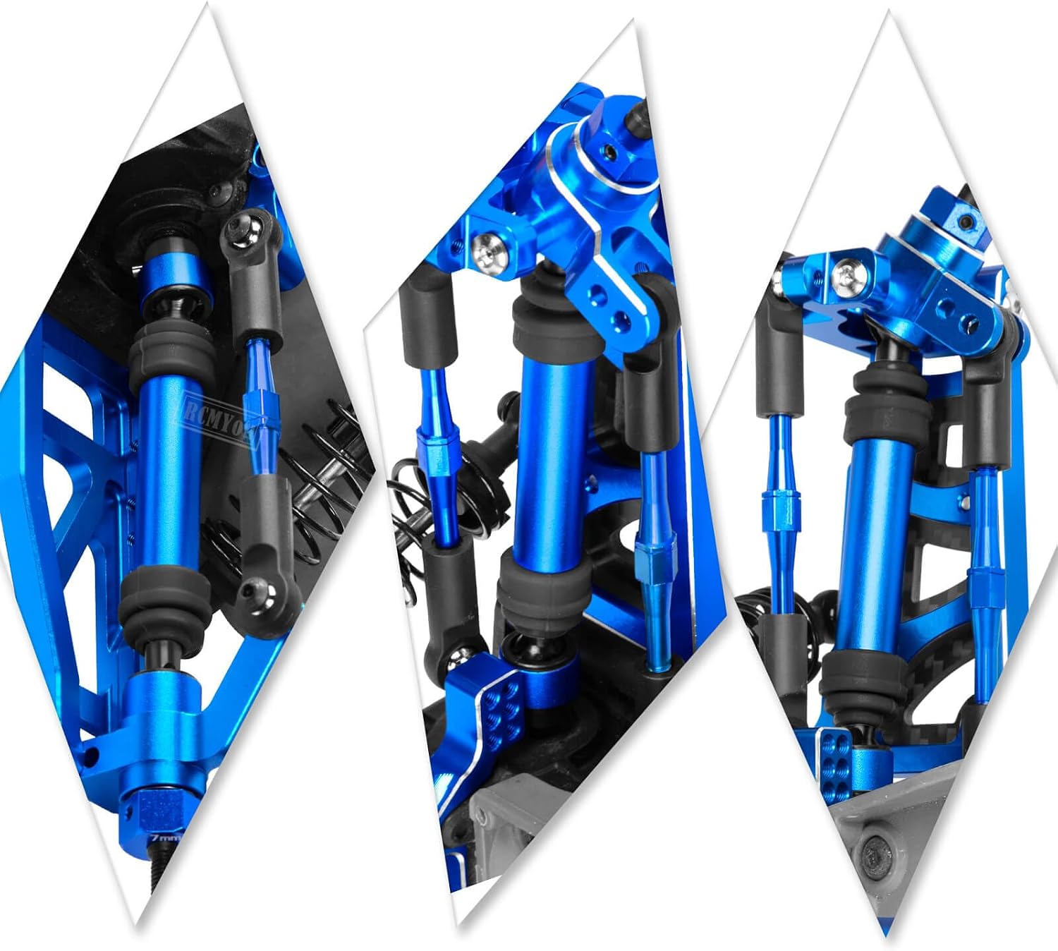RC Drive Shaft CVD Axles Upgrades Part for 1/10 Slash VXL 4X4,Rustler VXL 4X4,Stampede VXL 4X4,#45 Steel Front Rear Driveshaft with Hex,Navy Blue