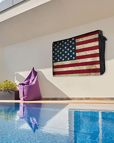 Miniatura 5 de Funda de TV para exteriores, con bandera estadounidense, impermeable y resistente a la intemperie, protector de pantalla LCD móvil de 30 a 32
