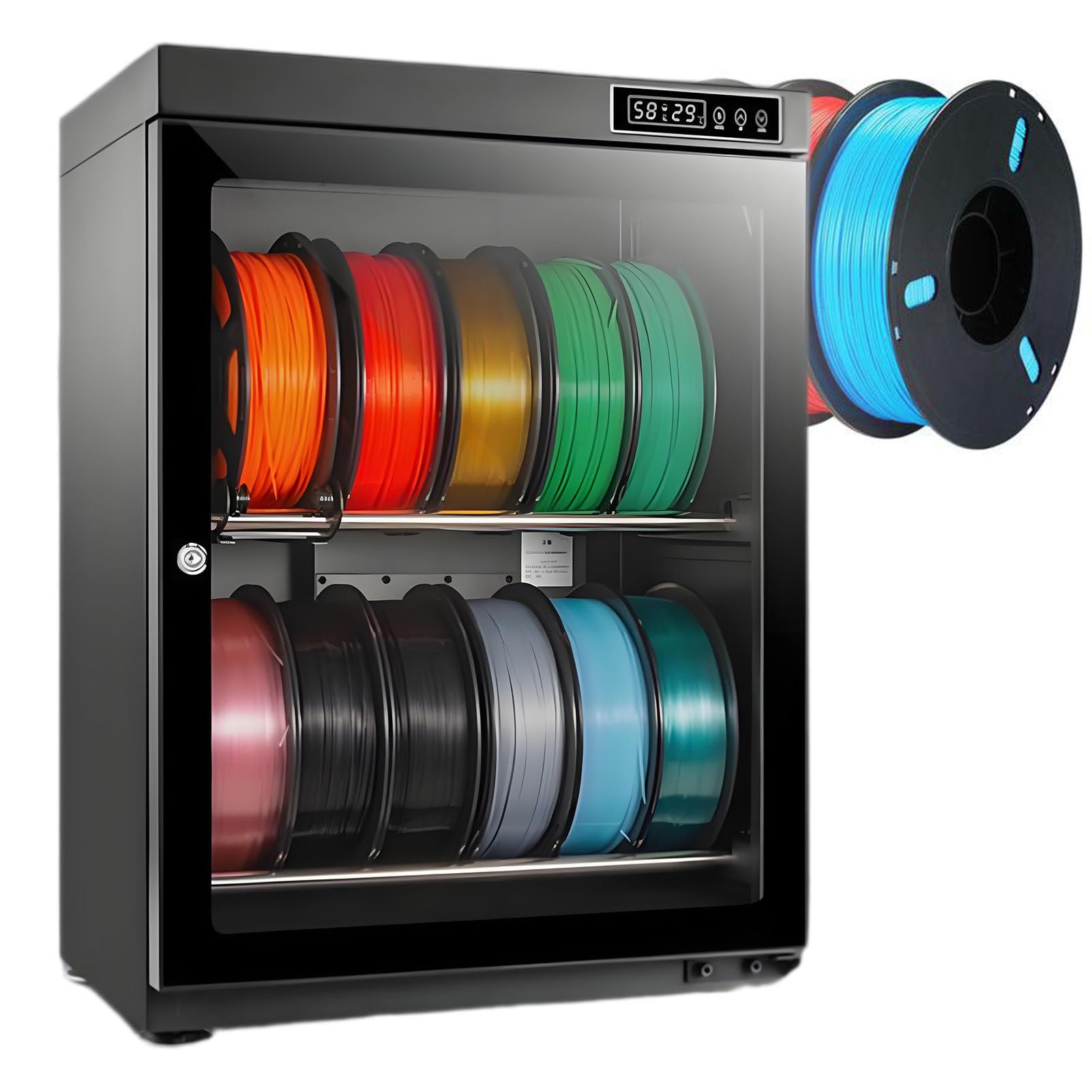 ExoticaBlend 3D Printer Enclosure with Dehumidifier, Industrial Sealed Filament Storage Cabinet, RH15% - RH60% RH Control, Compatible with PLA/ABS/PETG 70L