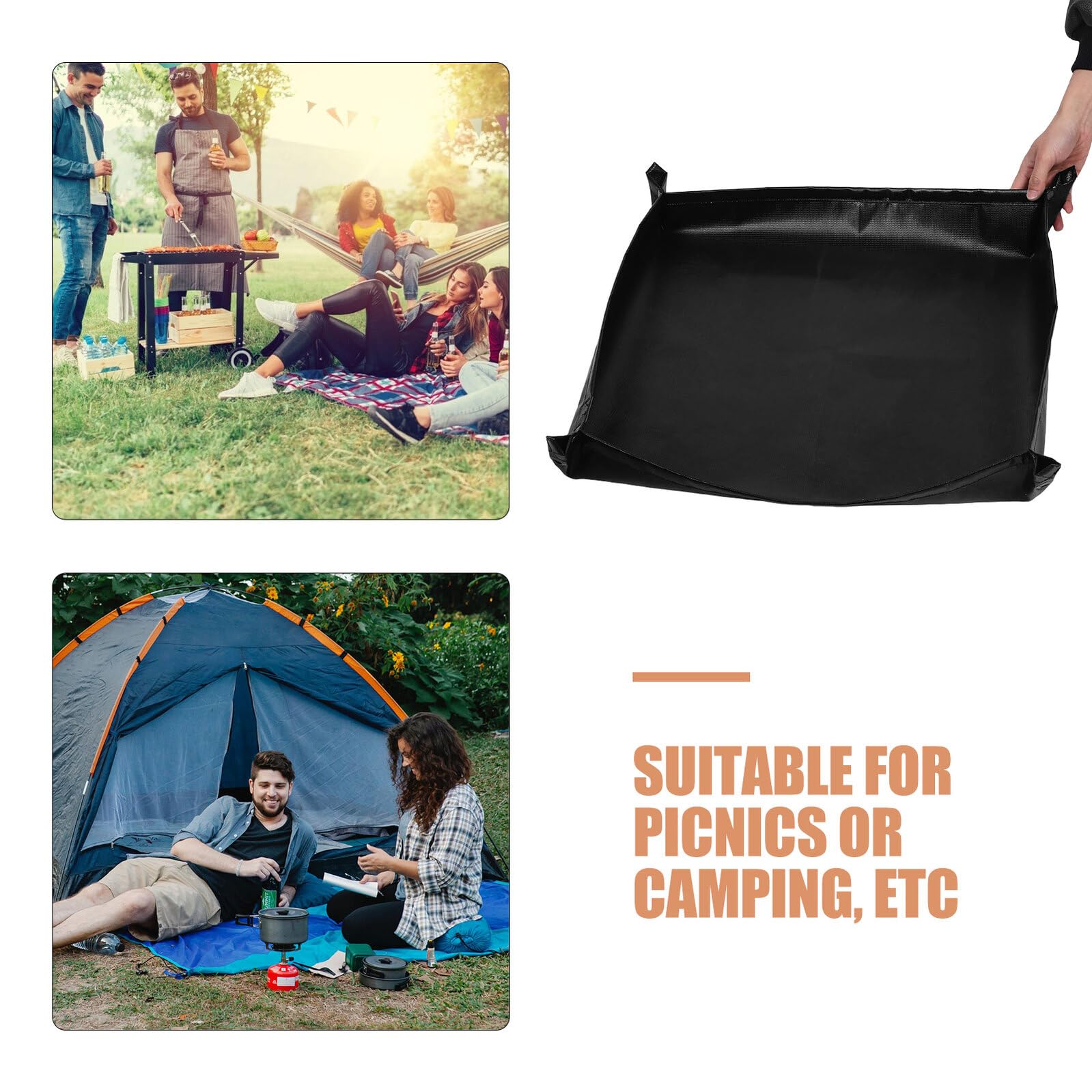 Toyvian Tapete para Parrilla Ignífugo de Silicona 71 Cm Resistente al Calor, Alfombrilla Protectora para Barbacoa Exterior, Jardín y Terraza, Fácil de Limpiar y Flexible para Camping