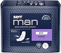 Vista 10 de Seni Man Active Guards, almohadillas de control de vejiga para incontinencia masculina, 3-1/2 x 15-7/10 pulgadas, 10 unidades (1 paquete de 10)