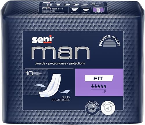 Miniatura 10 de Seni Man Fit - Almohadilla para incontinencia masculina transpirable 3-12 x 15-710 pulgadas S-FT10-US1, 10 unidades