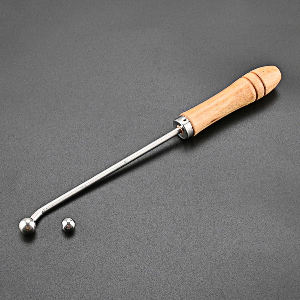 GALPADA Juego de Herramientas para Reparación de Instrumentos de Viento Mango de Madera, Herramienta Profesional para Trompeta y Trombón, Accesorio para Centrar y Reparar Abolladuras,