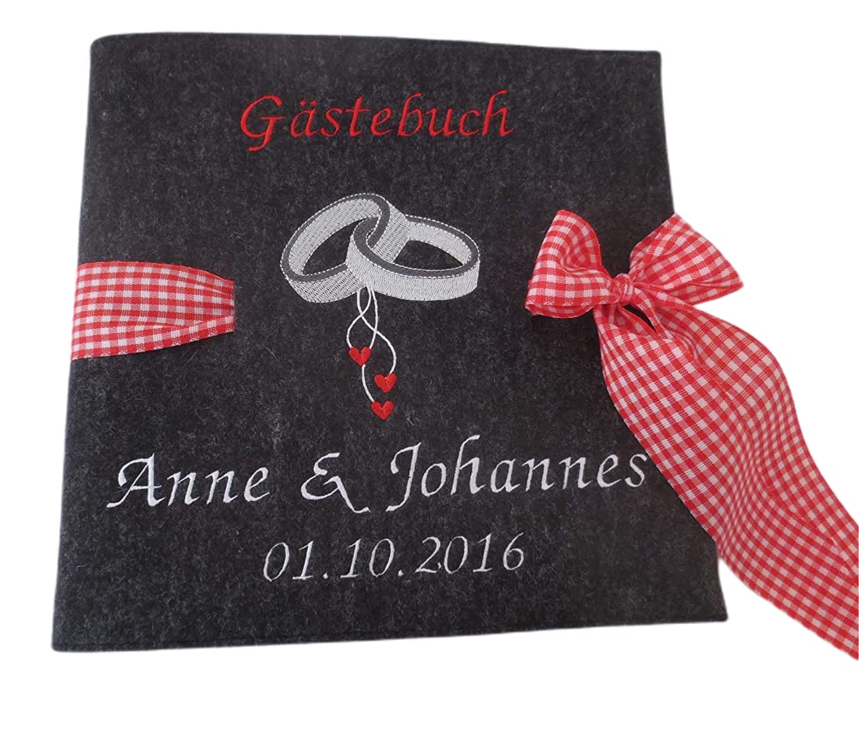 Fotoalbum Album Hochzeitsalbum Hochzeit Gästebuch Hochzeitsreise Geschenk Wollfilz Filz 26 cm x 25 cm