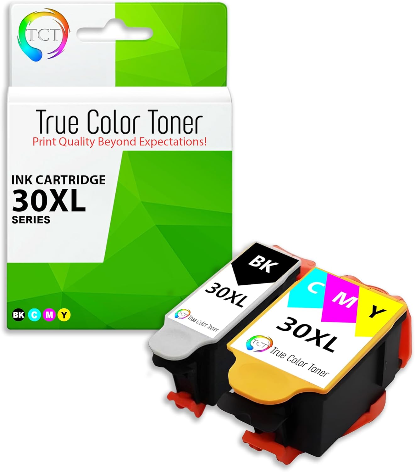 TCT 30XL Ink Cartridge 2 Pack - Compatible Replacement for Kodak 30XL 30 XL High Yield Works with Kodak ESP C110 C310 C315 Office 2150 Printers (Black Tri-Color)