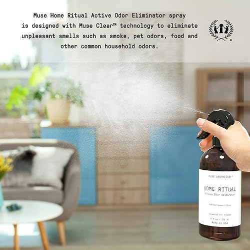 Miniatura 3 de Muse Apothecary Home Ritual - Spray eliminador de olores activo  Eliminador de olores para el hogar  Desodorizador de muebles en aerosol y