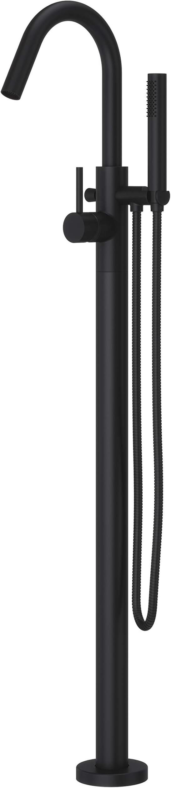 Kwikset LG61MFB Modern Free Standing tub Filler, Matte Black