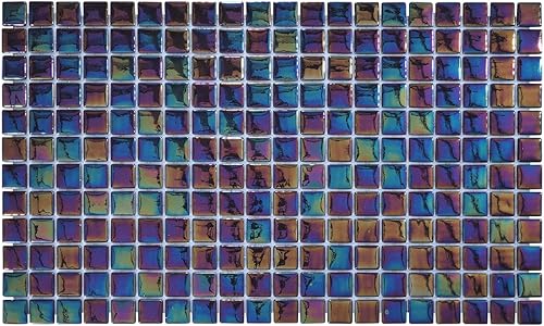 Miniatura 3 de The Tile Doctor Azulejo de vidrio reciclado para salpicaduras de cocina, baño y piscina, decoración de pared duradera y ecológica, azulejos de pared