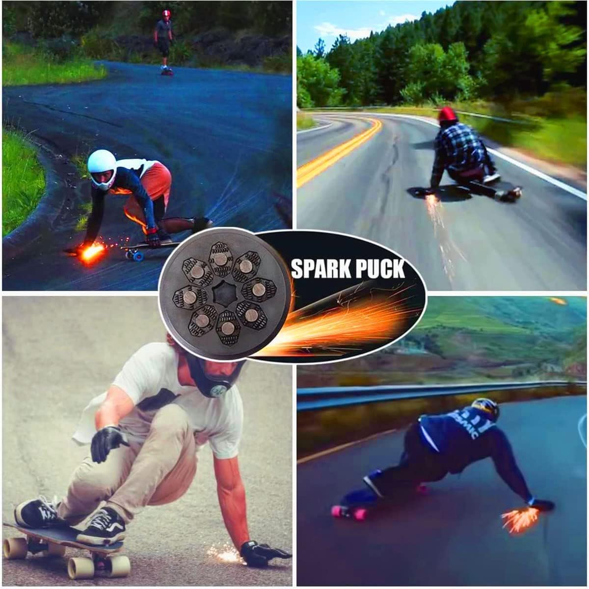 Guantes de Skateboard con Chispa, Deslizamiento Cuesta Abajo y Longboard Estándar - Frenos de Descenso para Hombres