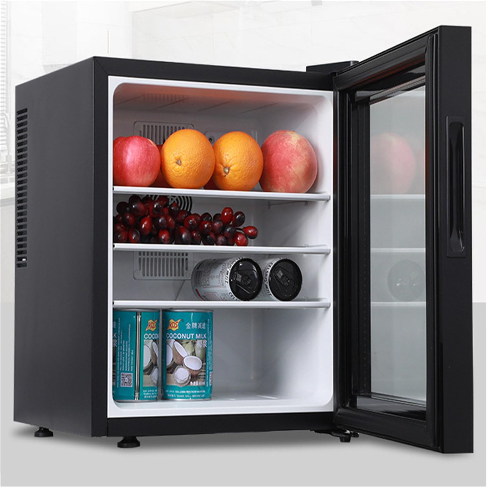 Nuxyyds Tabletop Mini Cooler 30L with Glass Door And Lock