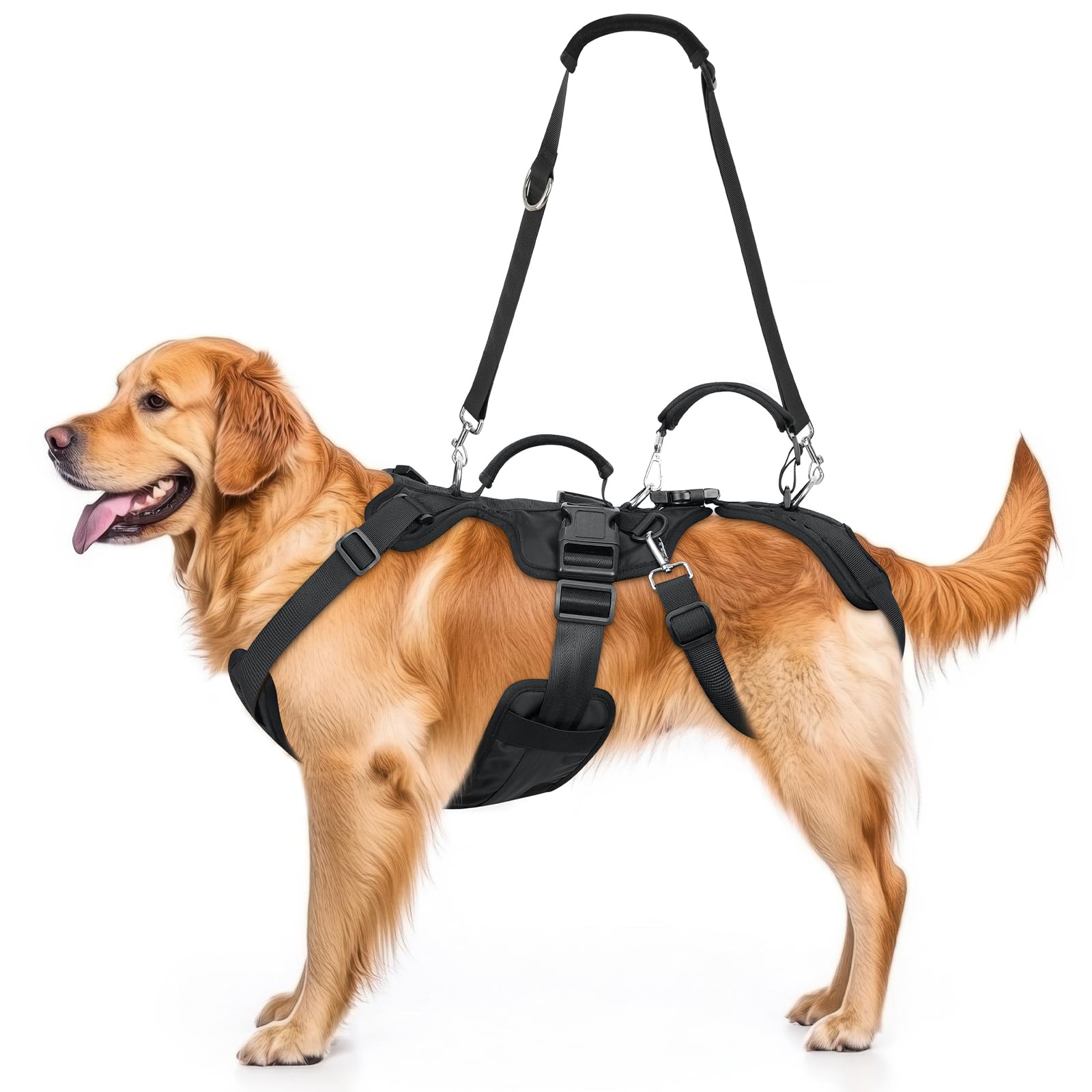 Arnés de elevación para perros, soporte de cuerpo completo y correa de recuperación con correa trasera para la pierna, diseño para perros grandes/medianos, arnés de ayuda de movilidad para mascotas