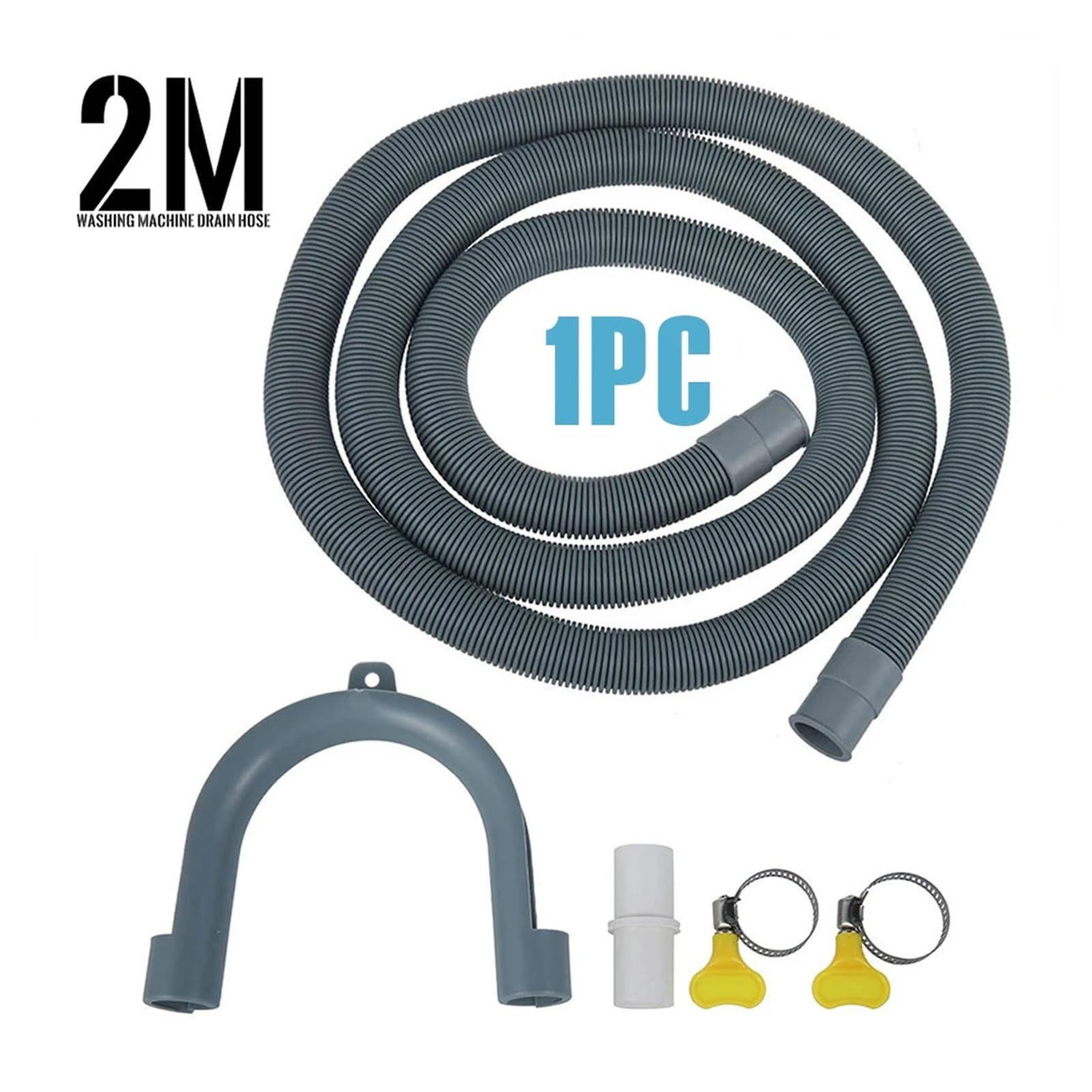 Ablaufschlauch, 2 M, Universeller Waschmaschinenablauf, Trockner-Ablaufschlauch For Waschmaschine, Spülmaschine(Gray-1PC)
