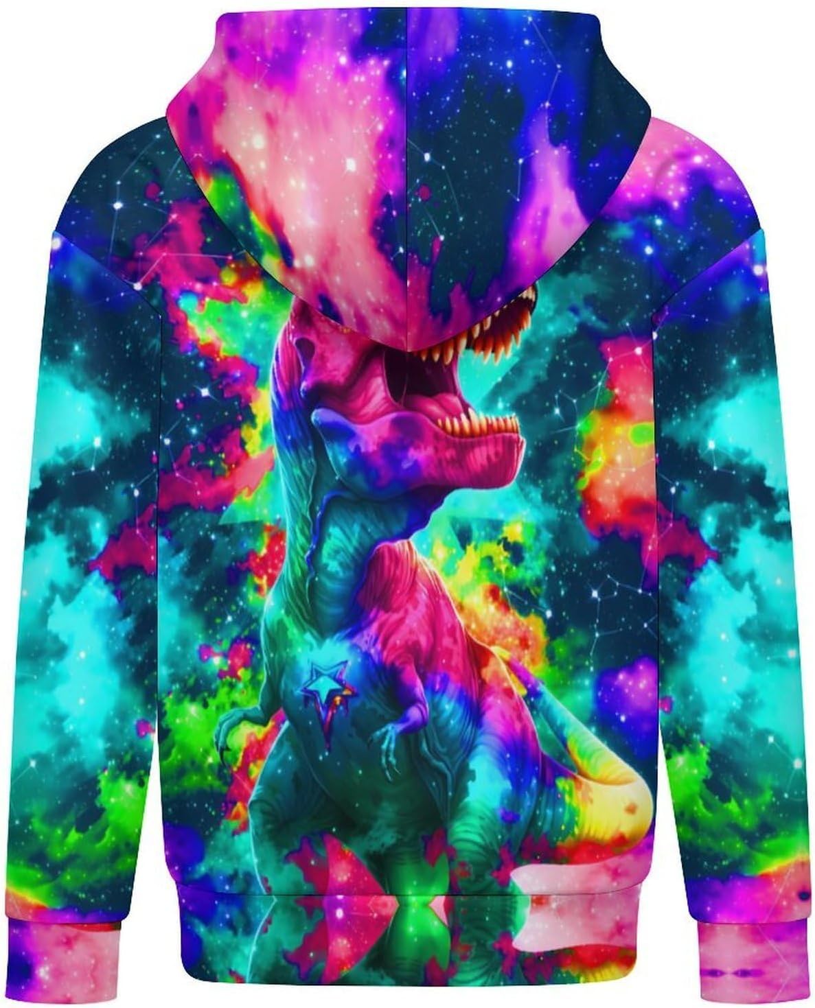 Kids Galaxy Wolf 3D Graphic Print Pullover Hoodie Soft Casual Sweatshirt Streetwear with Pocket - Image 5