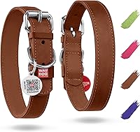 Vista 23 de WAUDOG Collar de cuero de larga duración para perros grandes, medianos y pequeños – Collares clásicos ajustables para cachorros de raza grande