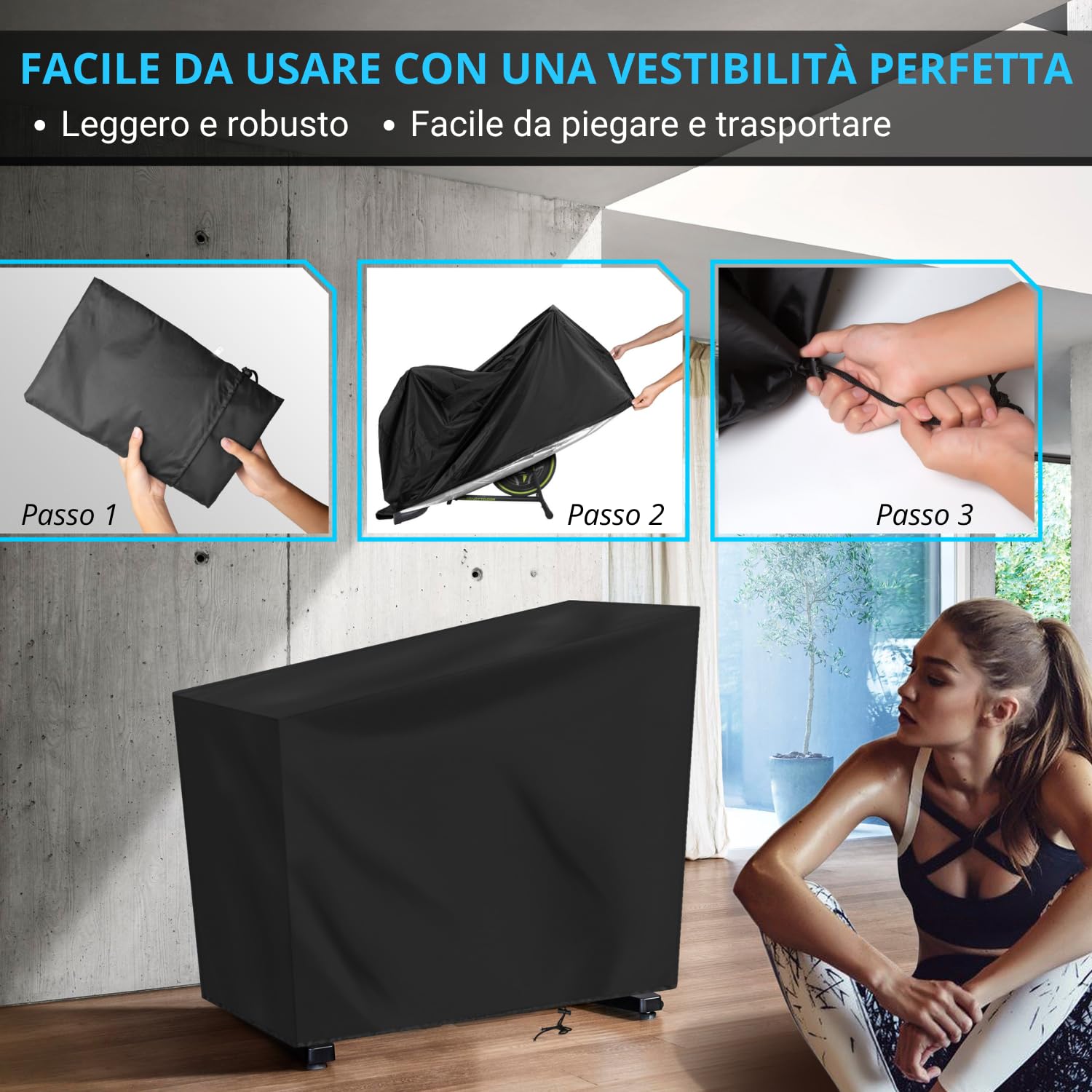 Copri Cyclette da Casa Bici Bike Impermeabile ✮Garanzia A Vita✮ Telo Copri Bicicletta da Esterno/interno Impermeabile Custodia per Cyclette Protezione 100%Ottimale (Estate/Inverno/Autunno/Primavera)