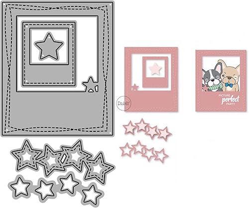 Miniatura 9 de DzIxY Juego de troqueles de corte de metal con borde rectangular superpuesto para hacer tarjetas, juegos de troqueles de papel de gofrado,
