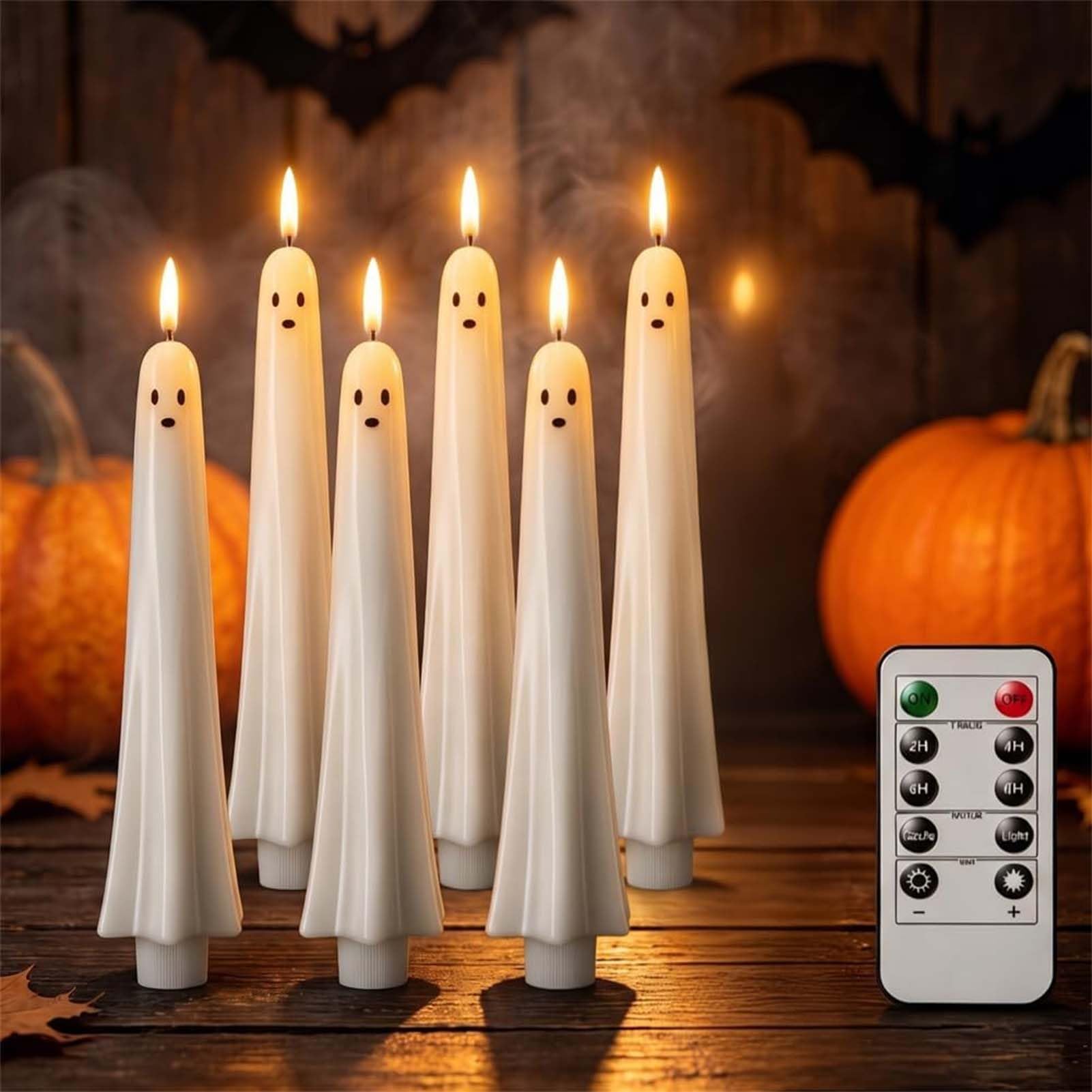 DTSXFTLY Halloween Ghost LED Candles Flameless Taper Candle