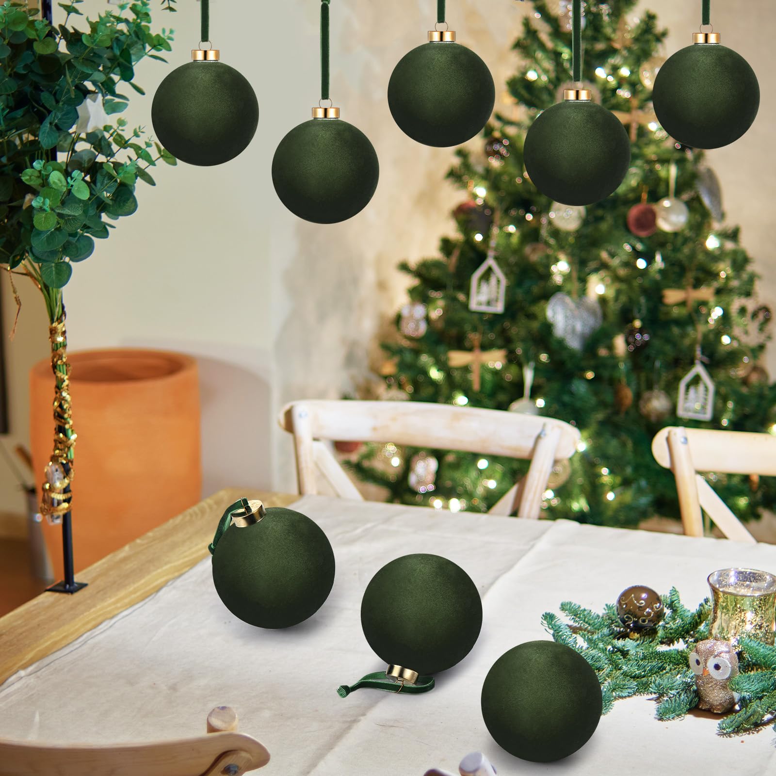 Amazon.co.jp: PullCrease 6個 ラージ ベルベット クリスマス ボール
