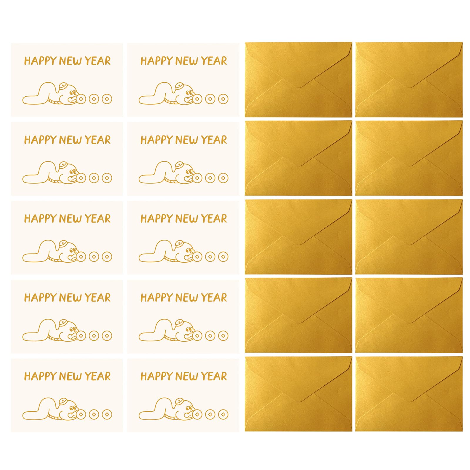 Buxuaaaa Men's Type C 10Pieces 2025 Year Of The Snake Greeting Card With Envelope Cartoon Chinese New Year Card For Wo Spring Festival Family New Cards