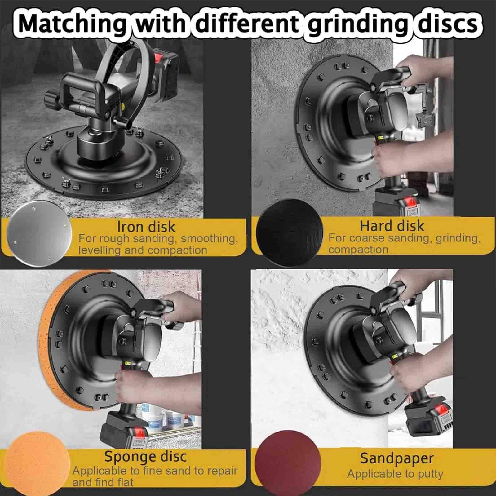 Intonacatrice senza fili, kit di cazzuola elettrica da 21 V, strumento portatile per intonacare malta per calcestruzzo con controllo a 6 velocità e motore brushless per finitura del calcestruzzo