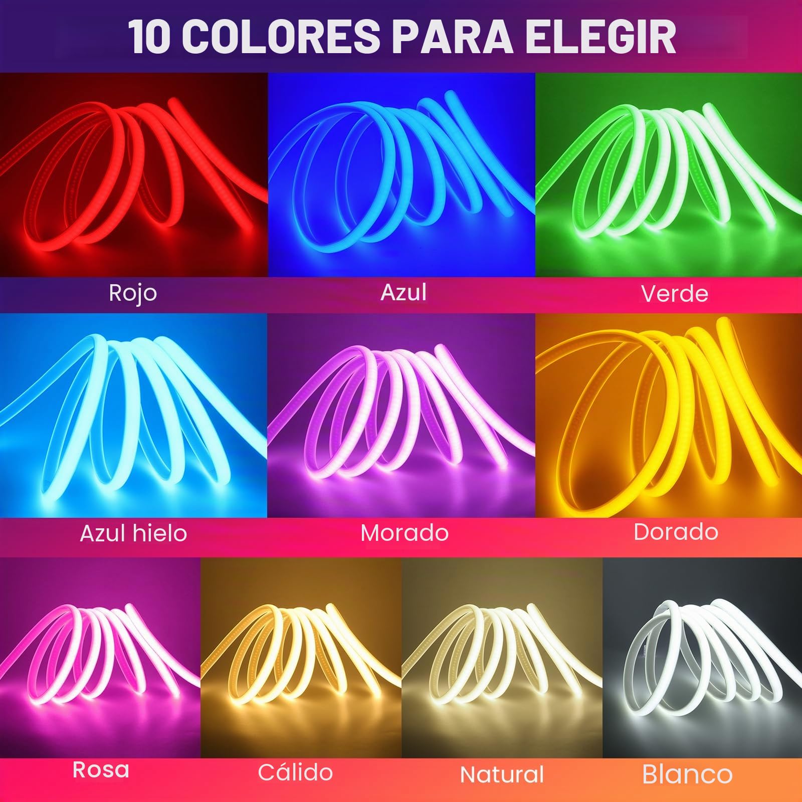 220V COB LED tira de neón，30m luz blanca 6000K，Recortable, impermeable y flexible，Diseño DIY，Ideal para decorar dormitorios, salones, salas de juegos, cocinas y tiendas