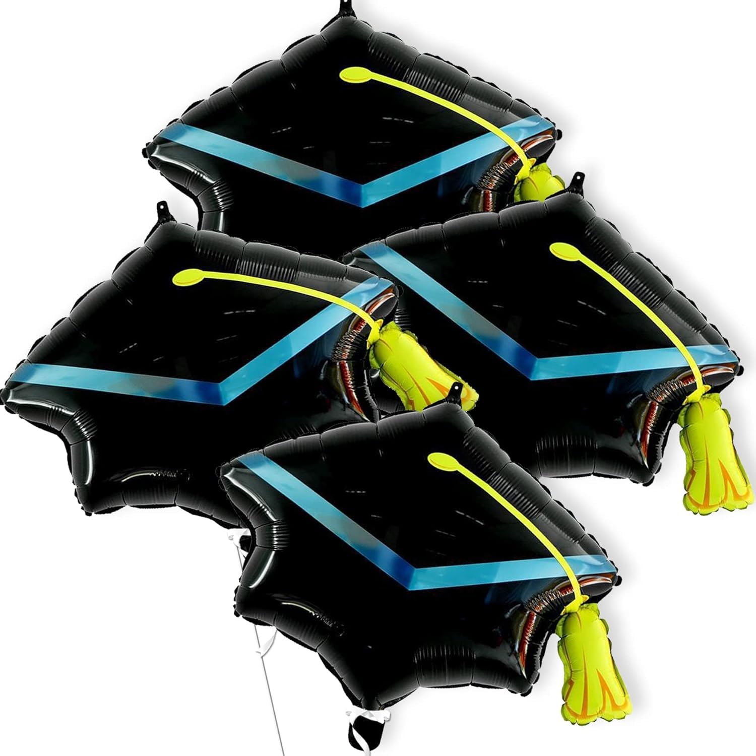 KatchOn, Big Graduation Cap Balloons - 22 Inch, Pack of 4 | Grad Hat for Grad Decorations Class of 2025 | Grad Foil Balloons, Graduation Decorations 2025