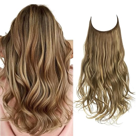 Aplique de Cabelo Feminino Longo Alongamento Extensões para Mulheres (Modelo 42, 18 Polegadas (45 cm))