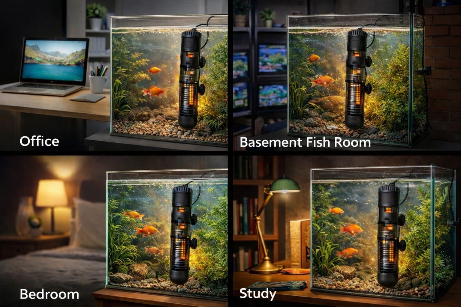 25iW Intelligent Aquarium Heater Glass with Plastic Protective Guard, Automatic Temperature Control, IP68 Waterproof Quartz Heater for Fish Tanks (HEAT-25-WATT) 4