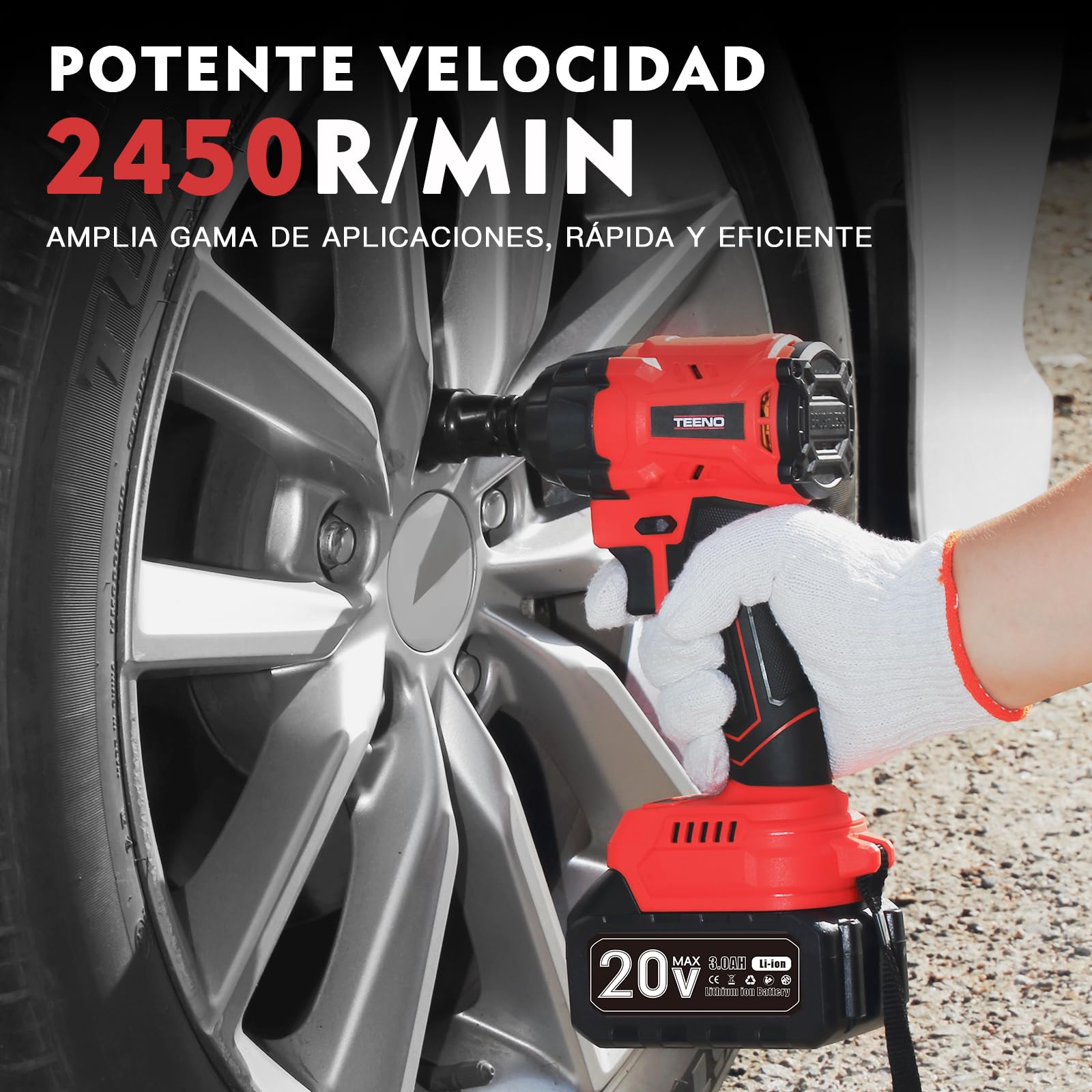 TEENO Juego de Herramientas Eléctricas 3 Piezas: Llave de Impacto Sin Escobillas + Taladro Percutor a Bateria + Amoladora Angular Sin Escobillas, 2x Batería 20V, Ideal para Hogar y Reparación de Coche