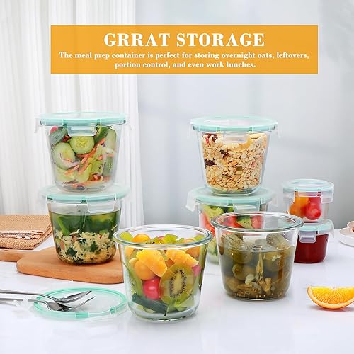 Miniatura 8 de Brajttt Contenedores de vidrio para almacenamiento de alimentos con tapas reutilizables, paquete de 6 recipientes de sopa de 23 onzas con tapas de