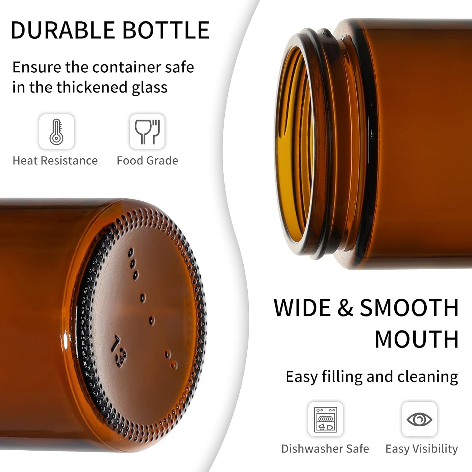 KEYWING 4oz Small Glass Jars with Black Lids, 24 Pack Amber Empty Cosmetic Containers Round Glass Jar with Inner Liners for Lotions, Powders and Ointments