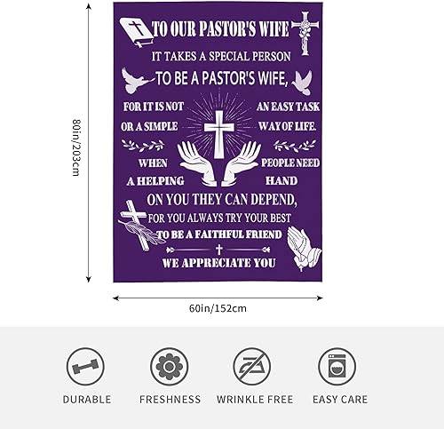 Miniatura 2 de Tangopi Regalos de agradecimiento a la esposa del pastor, manta para la esposa del pastor de 50 x 60 pulgadas, regalos cristianos para la esposa del